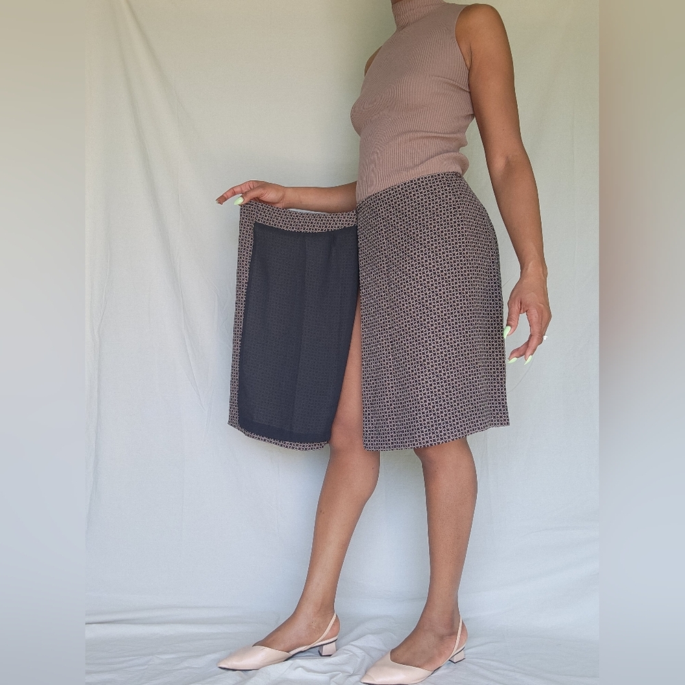 Women's Wrap Around Charter Club Elegant Black Patterned Skirt - Picture 5 of 12